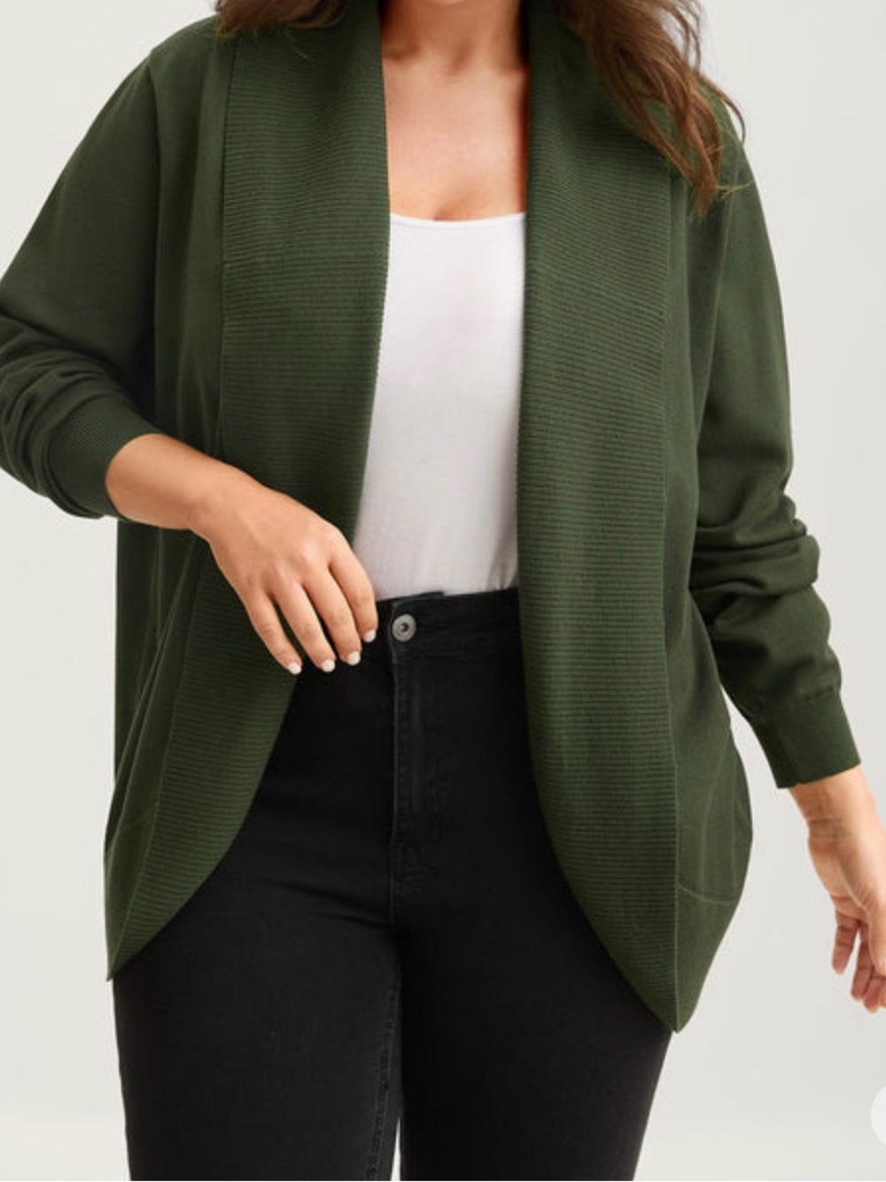 NWT BloomChic Arc Hem Folded Collar Drop Shoulder Cardigan Size 3x (22-24)